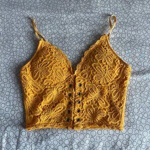 Trendy Yellow Cropped Tank